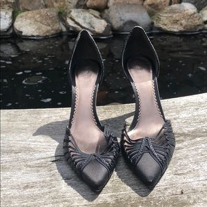 Giorgio Armani Black Satin Cocktail Pump
